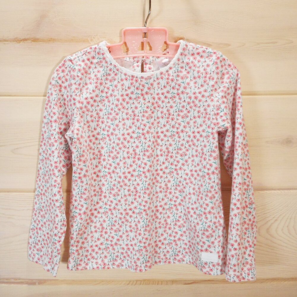 Koala Kids Toddler Girls 4T Floral Long Sleeve Shirt White Pink